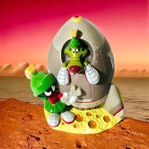 Warner Bros Looney Tunes Marvin the Martian & K-9 Dog Plastic Coin Bank 1996